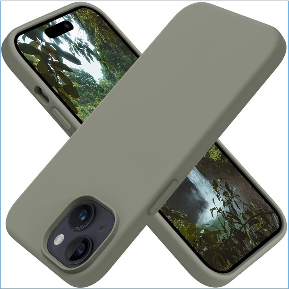 iPhone 15 plus case silicone shockproof slim green